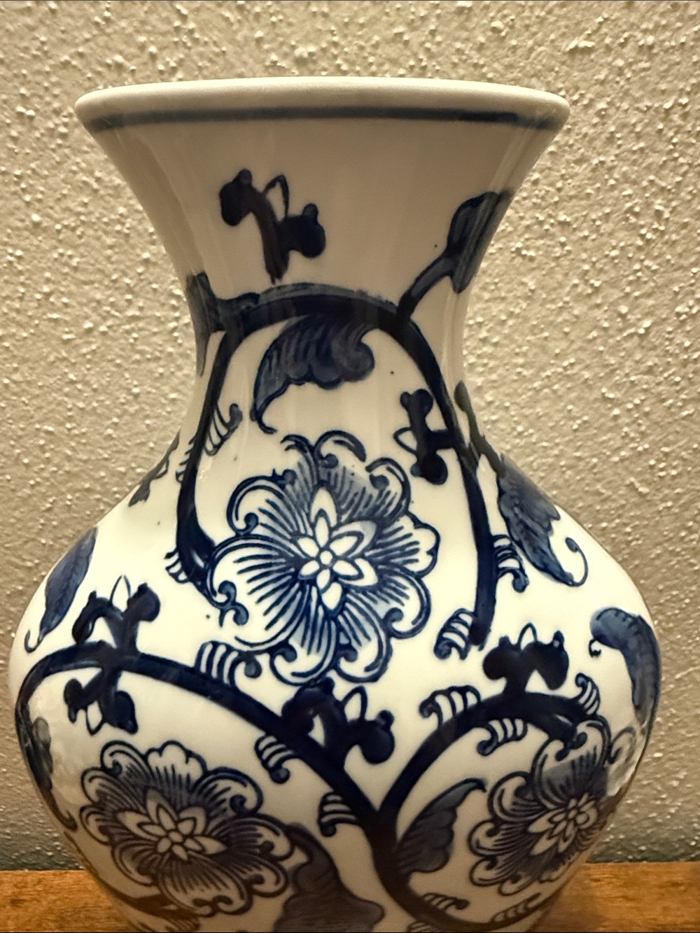 Blue and White Floral Ceramic Vase Approx 11” - Picture 14 of 16